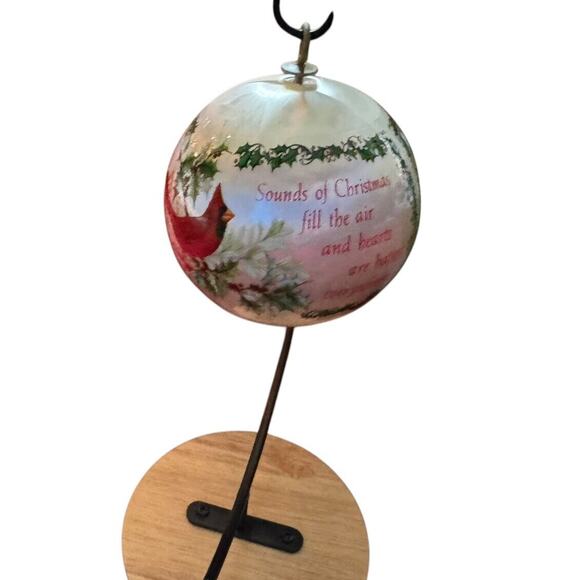 Cardinal Sounds of Christmas Quote Silk Ball Holiday VTG Ornament Gift READ - Picture 7 of 9